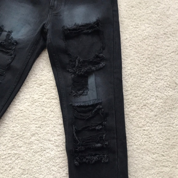 Rockn Rev Black Mid-Rise Distressed Jeans - Picture 7 of 13